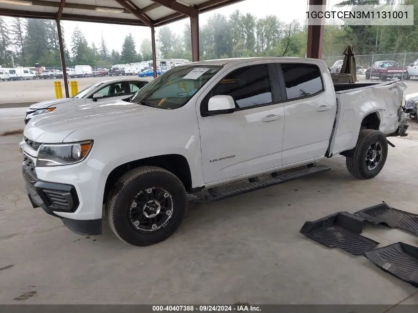 2021 Chevrolet Colorado Lt VIN: 1GCGTCEN3M1131001 Lot: 40407388