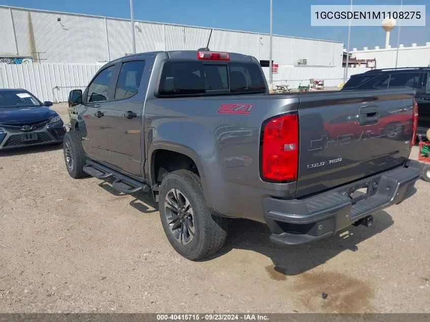 1GCGSDEN1M1108275 2021 Chevrolet Colorado 2Wd Short Box Z71