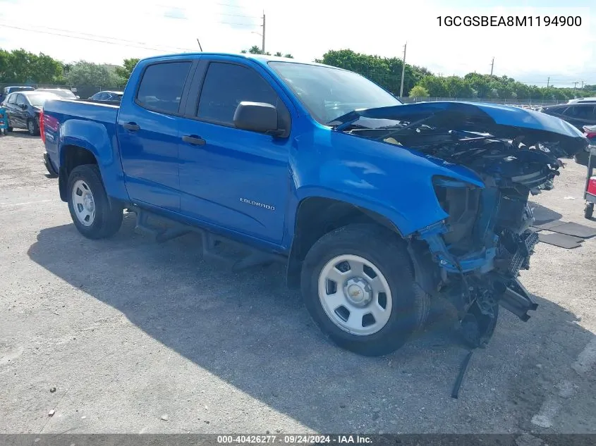 1GCGSBEA8M1194900 2021 Chevrolet Colorado