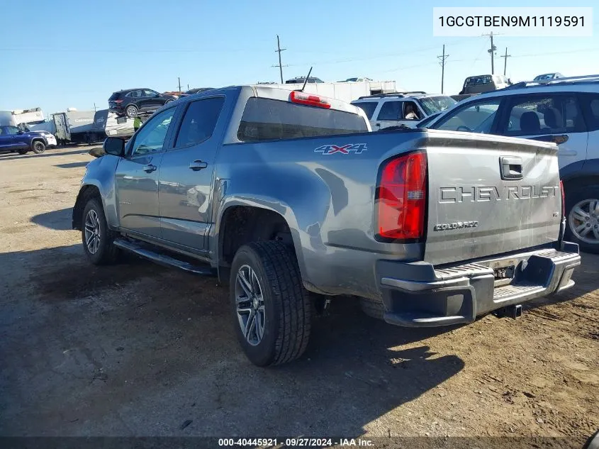 2021 Chevrolet Colorado 4Wd Short Box Wt VIN: 1GCGTBEN9M1119591 Lot: 40445921