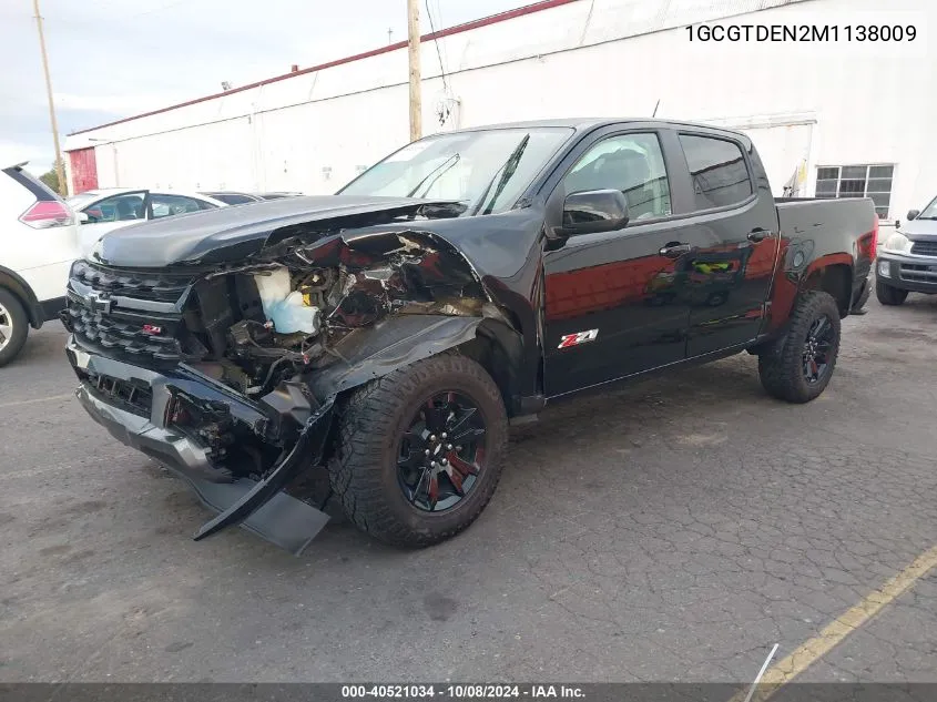 2021 Chevrolet Colorado 4Wd Short Box Z71 VIN: 1GCGTDEN2M1138009 Lot: 40521034