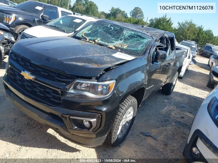 2021 Chevrolet Colorado Lt VIN: 1GCHTCEN7M1126078 Lot: 40521623