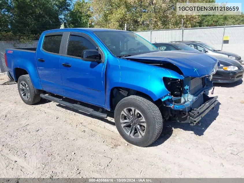 2021 Chevrolet Colorado 4Wd Short Box Z71 VIN: 1GCGTDEN3M1218659 Lot: 40556616