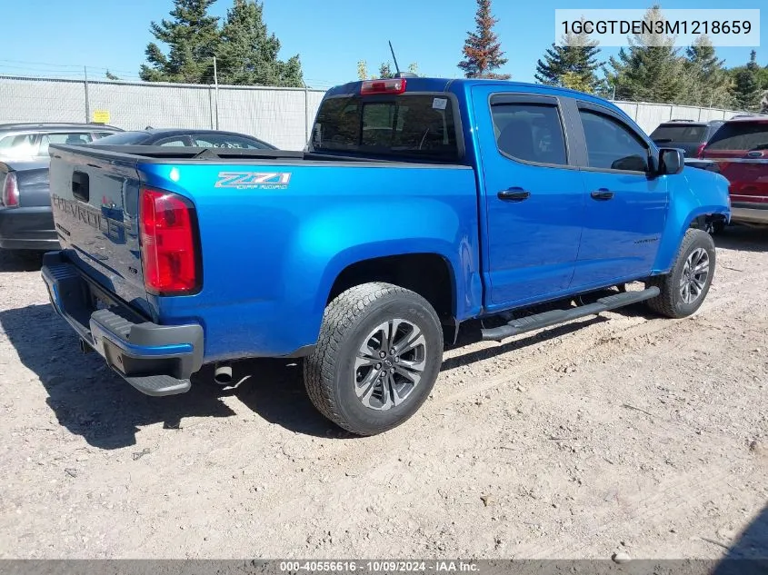 2021 Chevrolet Colorado 4Wd Short Box Z71 VIN: 1GCGTDEN3M1218659 Lot: 40556616