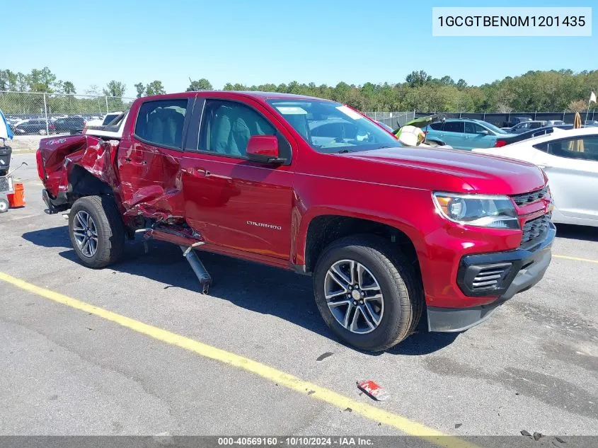 1GCGTBEN0M1201435 2021 Chevrolet Colorado 4Wd Short Box Wt