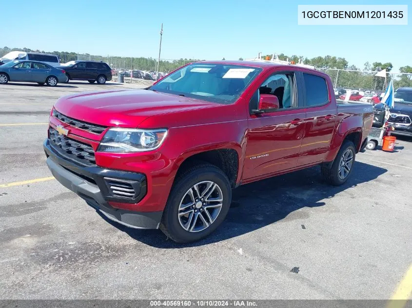 2021 Chevrolet Colorado 4Wd Short Box Wt VIN: 1GCGTBEN0M1201435 Lot: 40569160