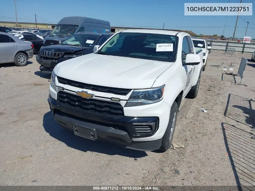 2021 Chevrolet Colorado 2Wd Long Box Lt VIN: 1GCHSCEA7M1223751 Lot: 40571212