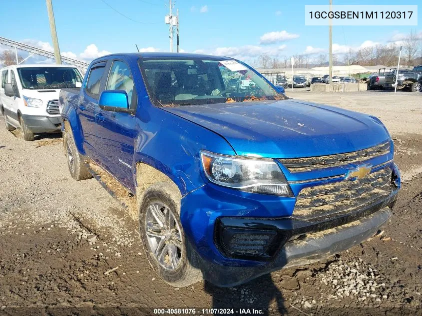 2021 Chevrolet Colorado 2Wd Short Box Wt VIN: 1GCGSBEN1M1120317 Lot: 40581076