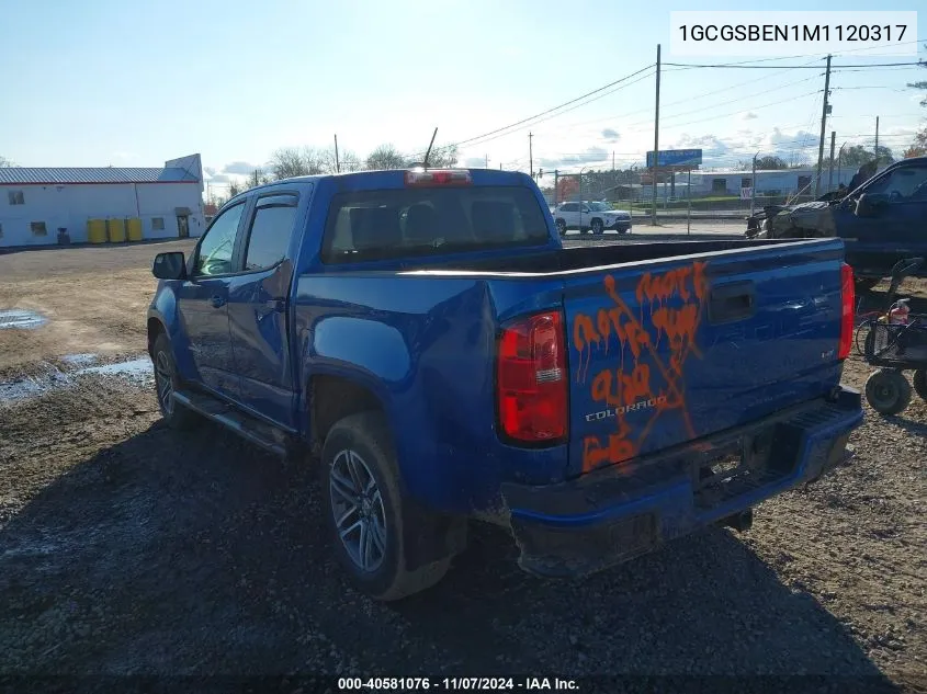 2021 Chevrolet Colorado 2Wd Short Box Wt VIN: 1GCGSBEN1M1120317 Lot: 40581076