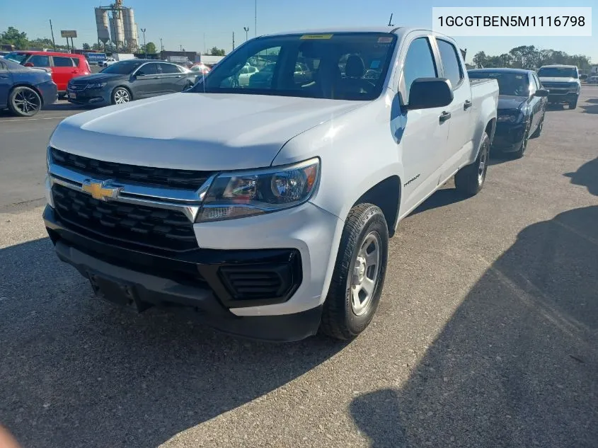 2021 Chevrolet Colorado 4Wd Long Box Wt VIN: 1GCGTBEN5M1116798 Lot: 40589070