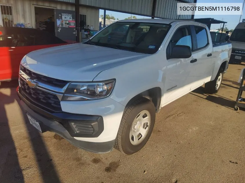 2021 Chevrolet Colorado 4Wd Long Box Wt VIN: 1GCGTBEN5M1116798 Lot: 40589070