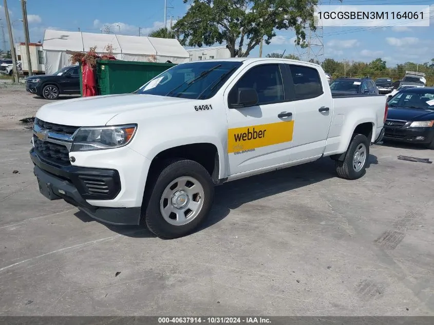 2021 Chevrolet Colorado 2Wd Long Box Wt VIN: 1GCGSBEN3M1164061 Lot: 40637914