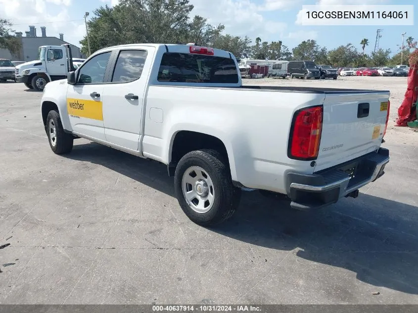 2021 Chevrolet Colorado 2Wd Long Box Wt VIN: 1GCGSBEN3M1164061 Lot: 40637914