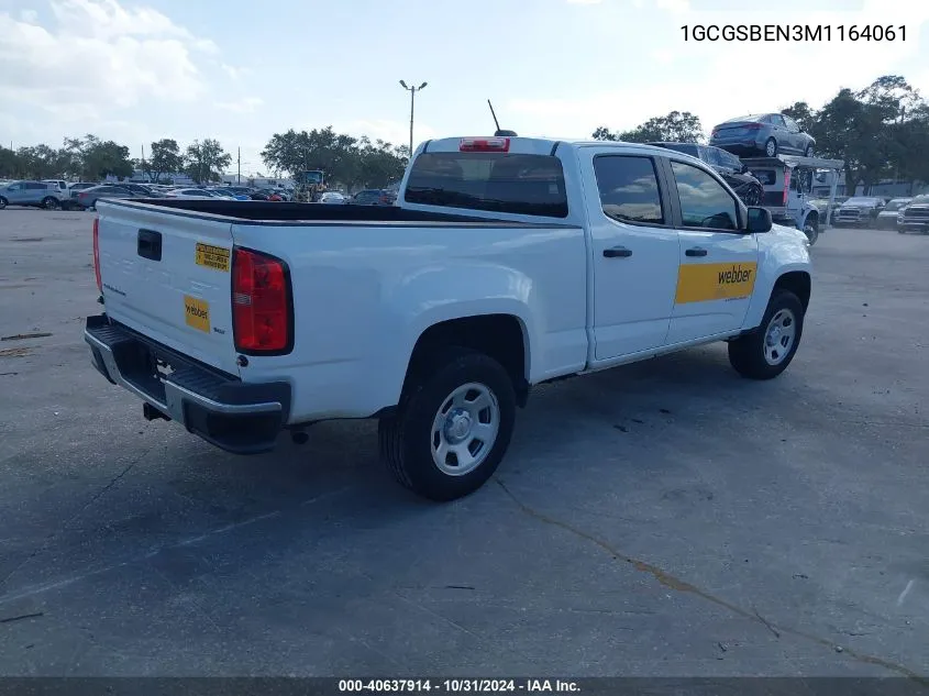 2021 Chevrolet Colorado 2Wd Long Box Wt VIN: 1GCGSBEN3M1164061 Lot: 40637914