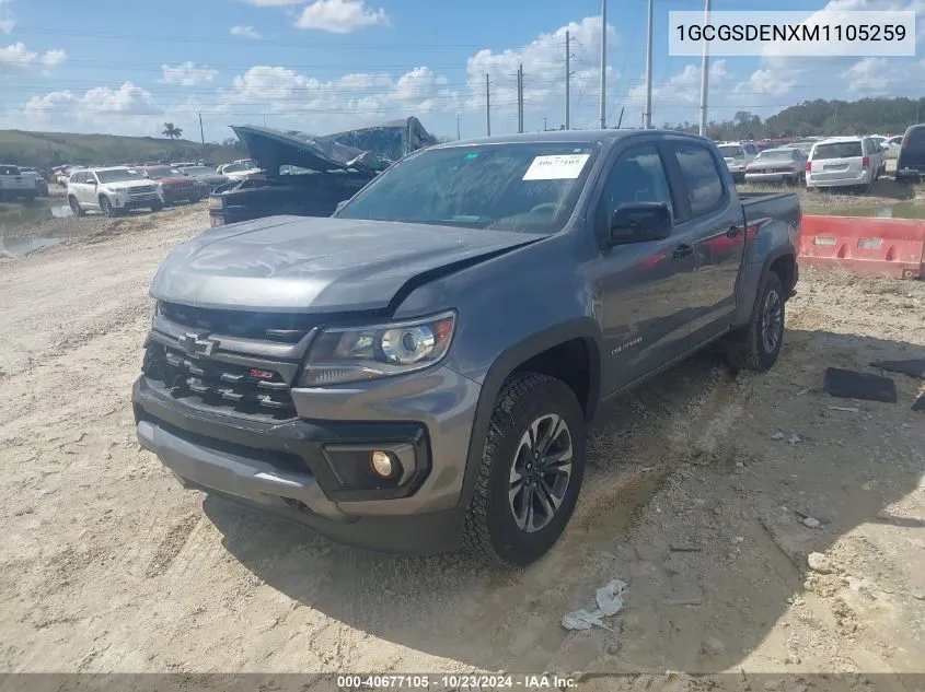 2021 Chevrolet Colorado 2Wd Short Box Z71 VIN: 1GCGSDENXM1105259 Lot: 40677105