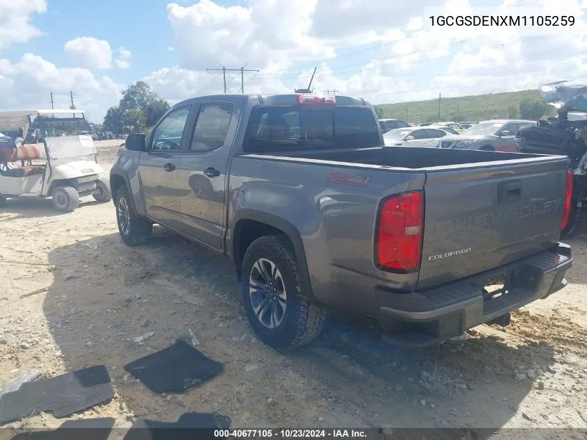 2021 Chevrolet Colorado 2Wd Short Box Z71 VIN: 1GCGSDENXM1105259 Lot: 40677105