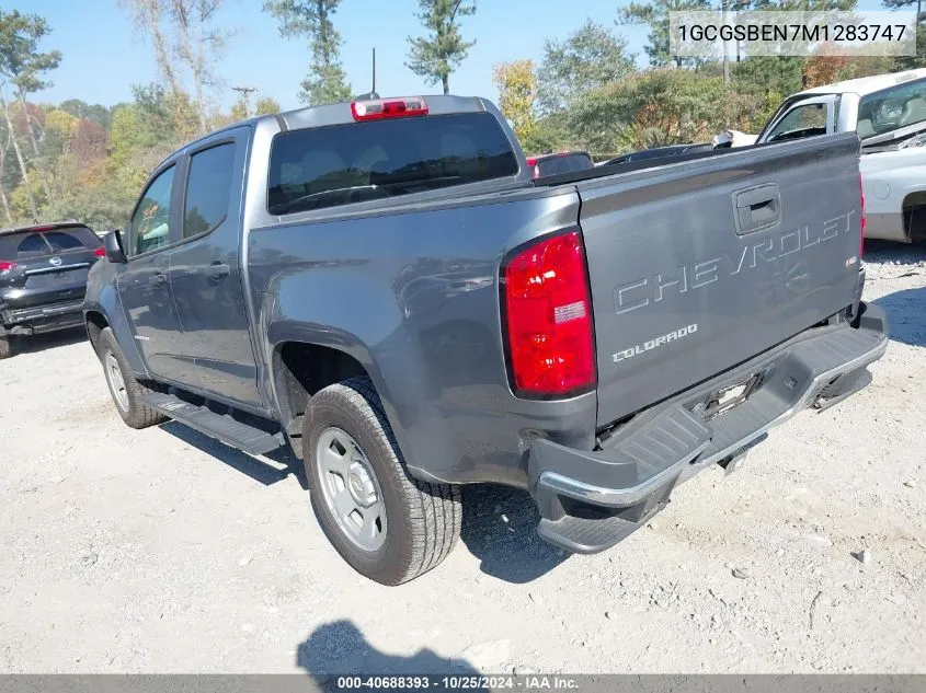 2021 Chevrolet Colorado 2Wd Short Box Wt VIN: 1GCGSBEN7M1283747 Lot: 40688393