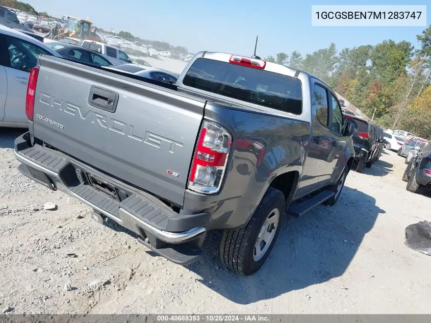 2021 Chevrolet Colorado 2Wd Short Box Wt VIN: 1GCGSBEN7M1283747 Lot: 40688393