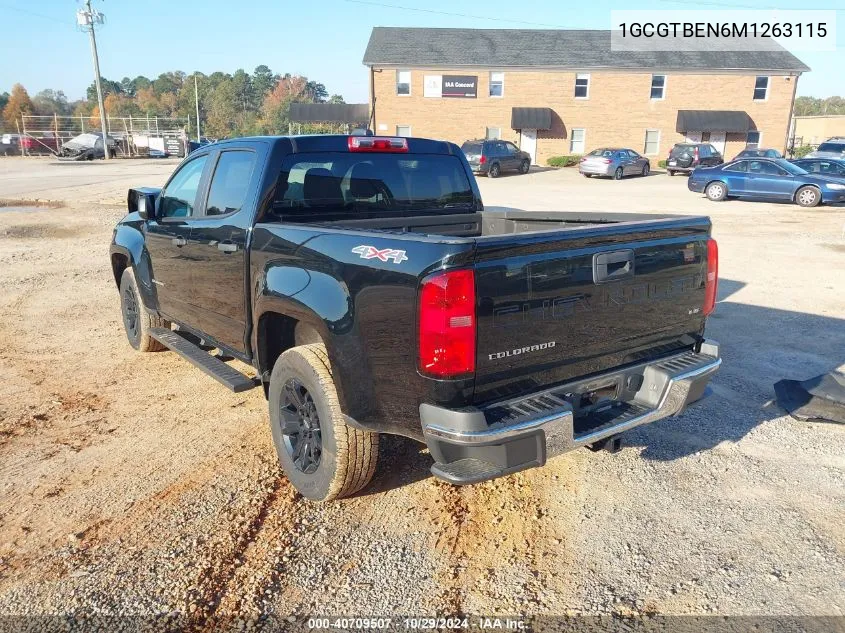 2021 Chevrolet Colorado 4Wd Short Box Wt VIN: 1GCGTBEN6M1263115 Lot: 40709507