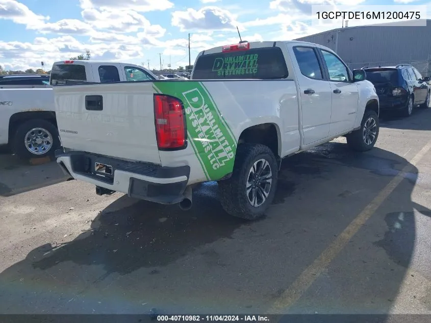 2021 Chevrolet Colorado 4Wd Long Box Z71 VIN: 1GCPTDE16M1200475 Lot: 40710982