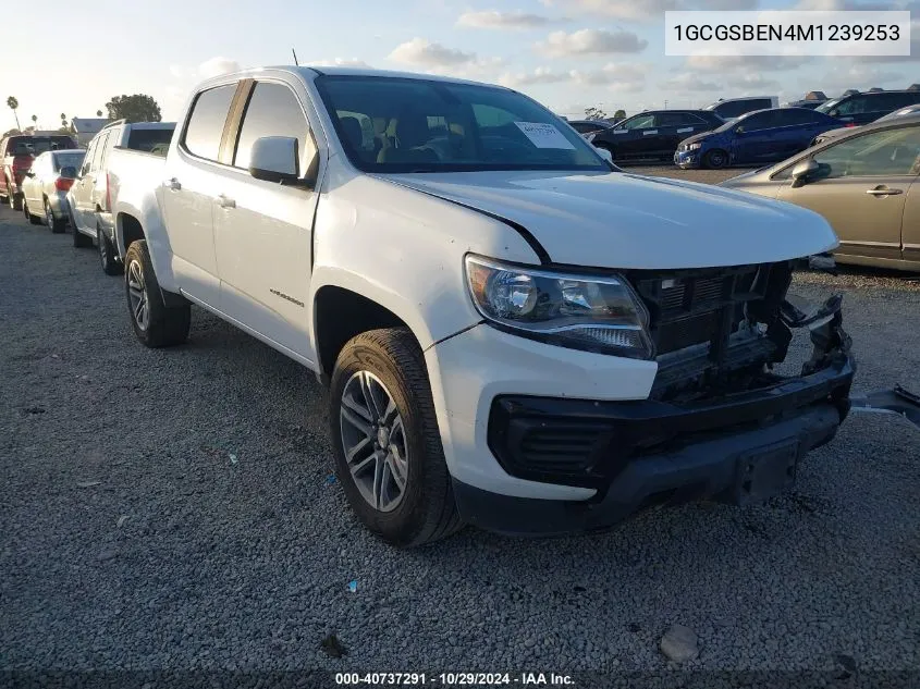 2021 Chevrolet Colorado 2Wd Short Box Wt VIN: 1GCGSBEN4M1239253 Lot: 40737291