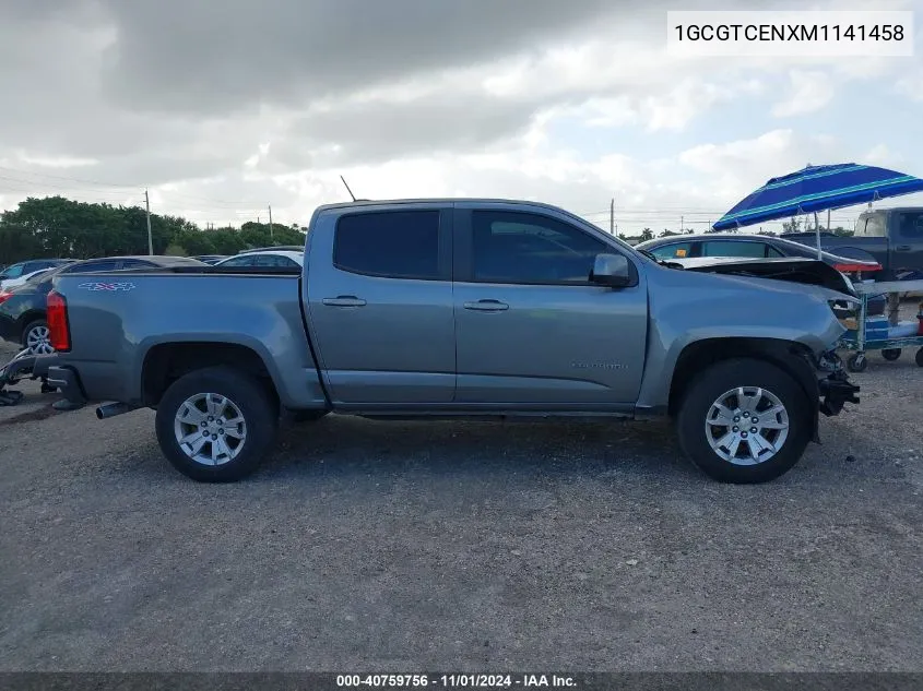 2021 Chevrolet Colorado 4Wd Short Box Lt VIN: 1GCGTCENXM1141458 Lot: 40759756