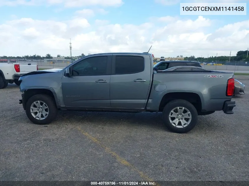 2021 Chevrolet Colorado 4Wd Short Box Lt VIN: 1GCGTCENXM1141458 Lot: 40759756