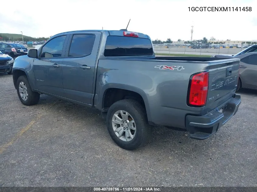 2021 Chevrolet Colorado 4Wd Short Box Lt VIN: 1GCGTCENXM1141458 Lot: 40759756