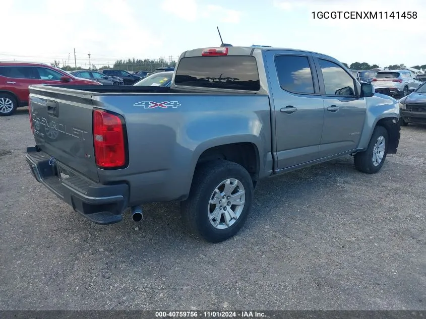 2021 Chevrolet Colorado 4Wd Short Box Lt VIN: 1GCGTCENXM1141458 Lot: 40759756