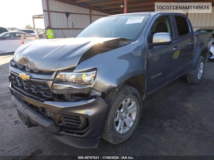 2021 Chevrolet Colorado 4Wd Short Box Lt VIN: 1GCGTCEN6M1145636 Lot: 40787631