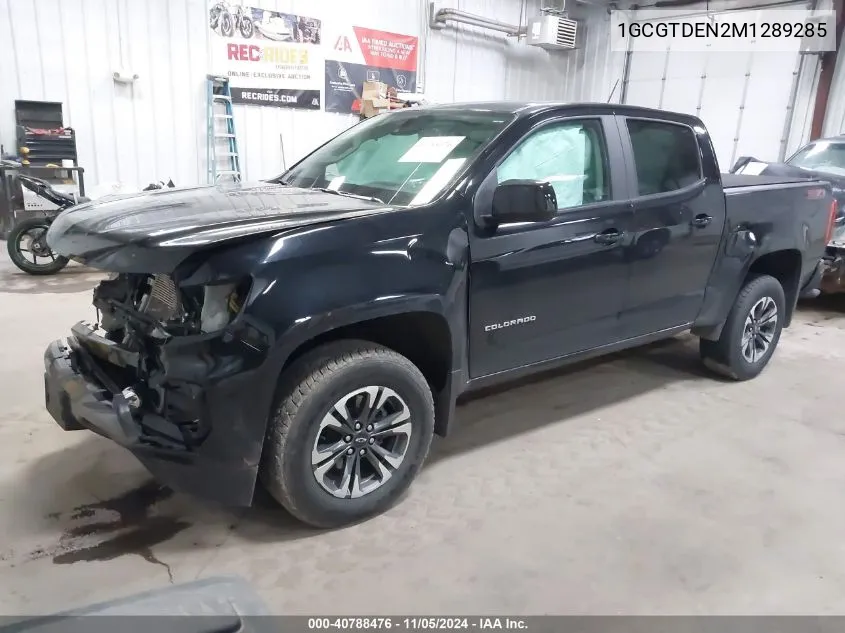 2021 Chevrolet Colorado 4Wd Short Box Z71 VIN: 1GCGTDEN2M1289285 Lot: 40788476