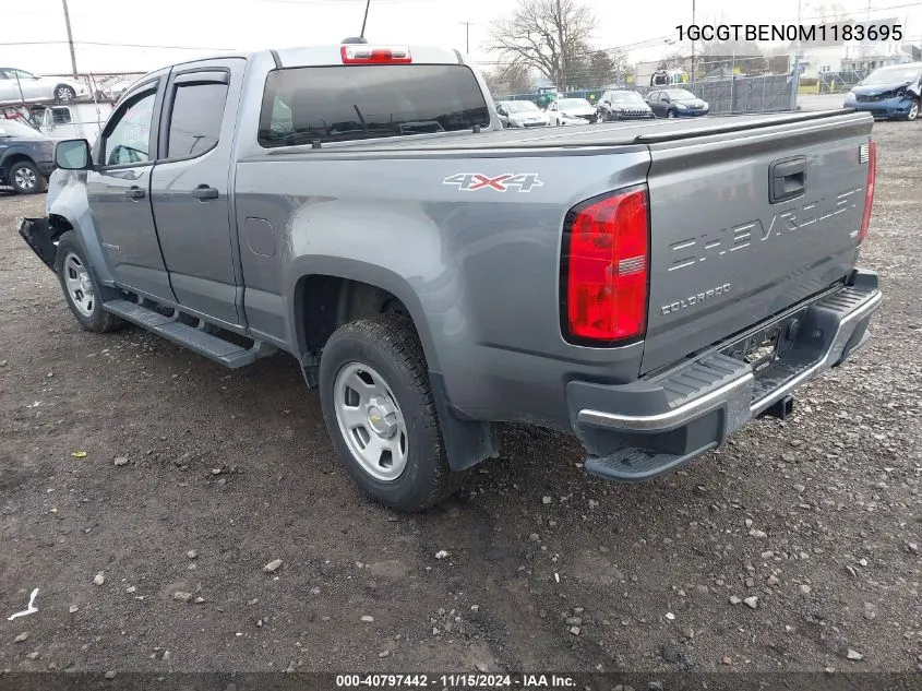 2021 Chevrolet Colorado 4Wd Long Box Wt VIN: 1GCGTBEN0M1183695 Lot: 40797442