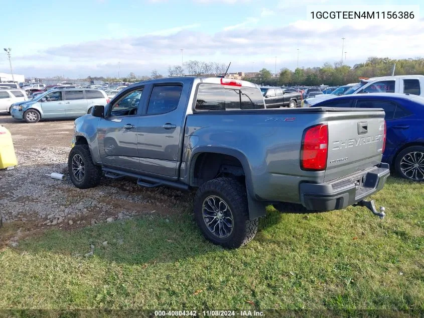 2021 Chevrolet Colorado 4Wd Short Box Zr2 VIN: 1GCGTEEN4M1156386 Lot: 40804342