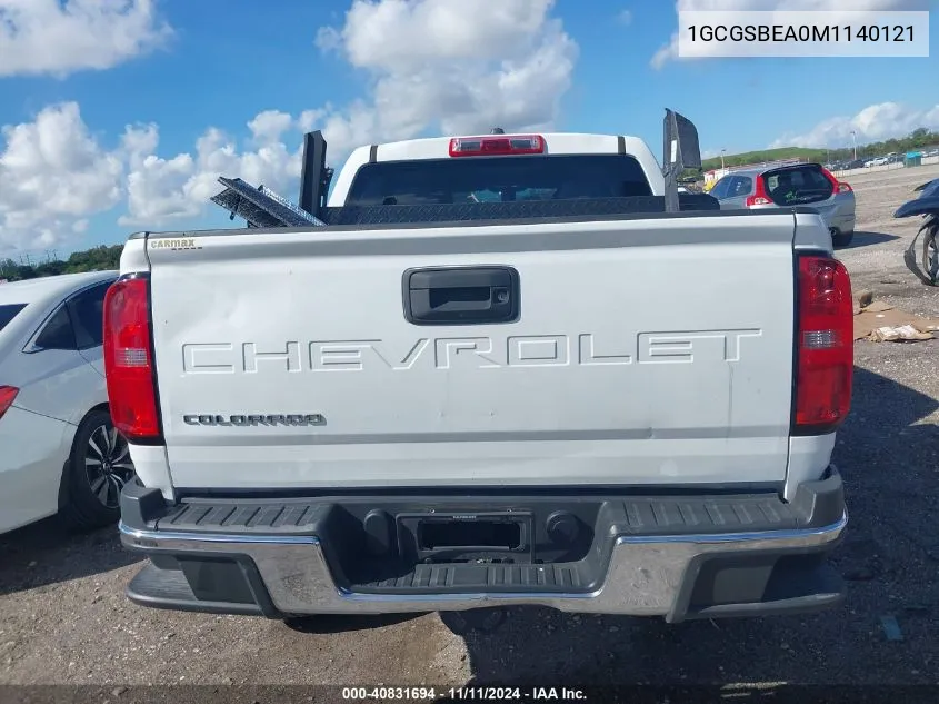 2021 Chevrolet Colorado 2Wd Short Box Wt VIN: 1GCGSBEA0M1140121 Lot: 40831694