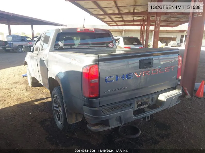 2021 Chevrolet Colorado 4Wd Short Box Wt VIN: 1GCGTBEN4M1151638 Lot: 40831709