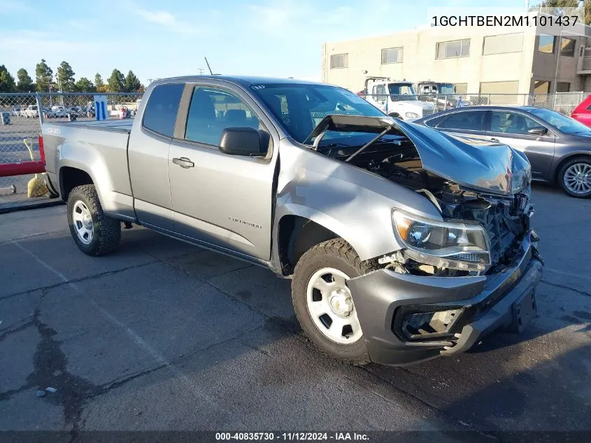 2021 Chevrolet Colorado 4Wd Long Box Wt VIN: 1GCHTBEN2M1101437 Lot: 40835730