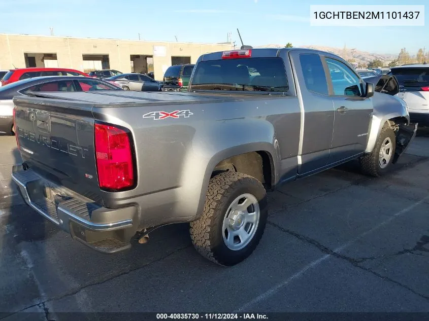 2021 Chevrolet Colorado 4Wd Long Box Wt VIN: 1GCHTBEN2M1101437 Lot: 40835730