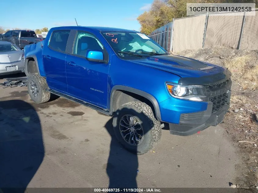 2021 Chevrolet Colorado 4Wd Short Box Zr2 VIN: 1GCPTEE13M1242558 Lot: 40869725