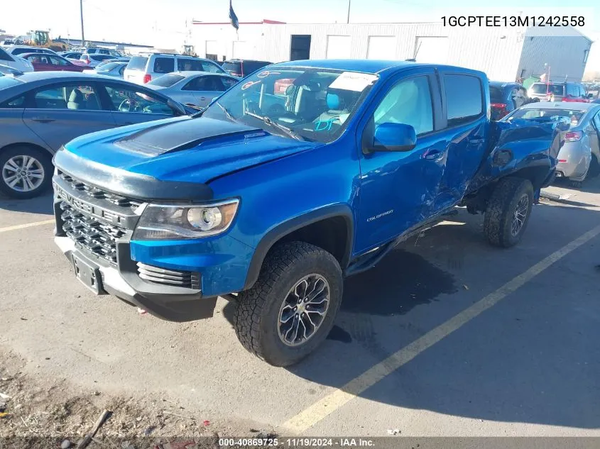 2021 Chevrolet Colorado 4Wd Short Box Zr2 VIN: 1GCPTEE13M1242558 Lot: 40869725