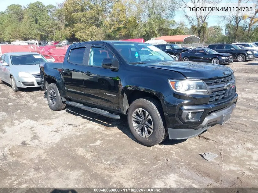 2021 Chevrolet Colorado 4Wd Short Box Z71 VIN: 1GCGTDEN4M1104735 Lot: 40869860