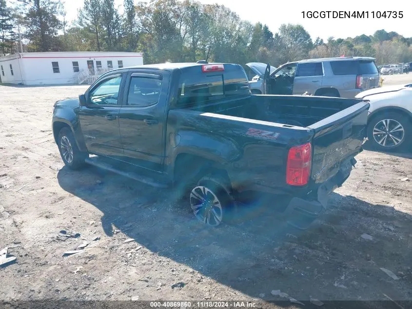 2021 Chevrolet Colorado 4Wd Short Box Z71 VIN: 1GCGTDEN4M1104735 Lot: 40869860