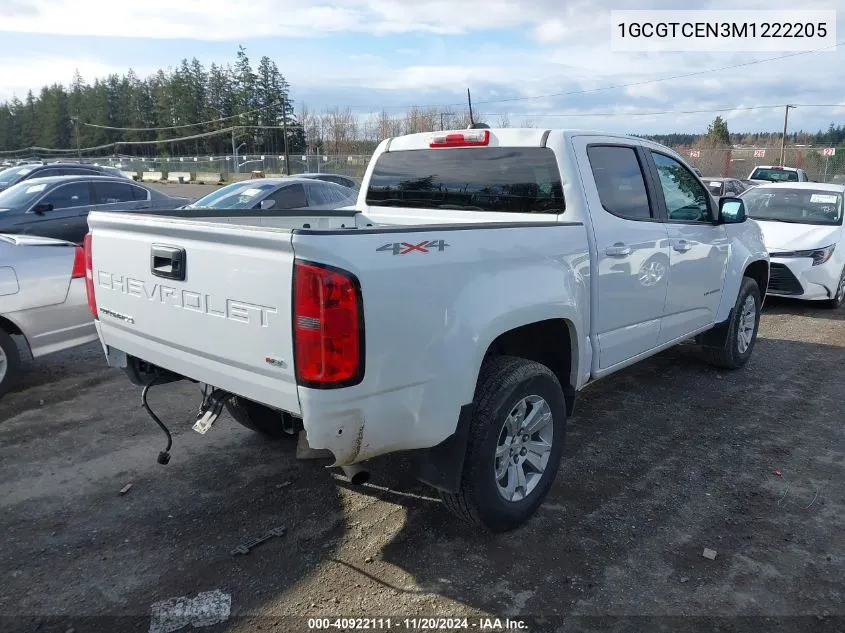 2021 Chevrolet Colorado 4Wd Long Box Lt/4Wd Short Box Lt VIN: 1GCGTCEN3M1222205 Lot: 40922111