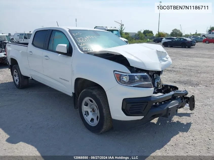 2022 Chevrolet Colorado VIN: 1GCGTBEN7N1186711 Lot: 12068550