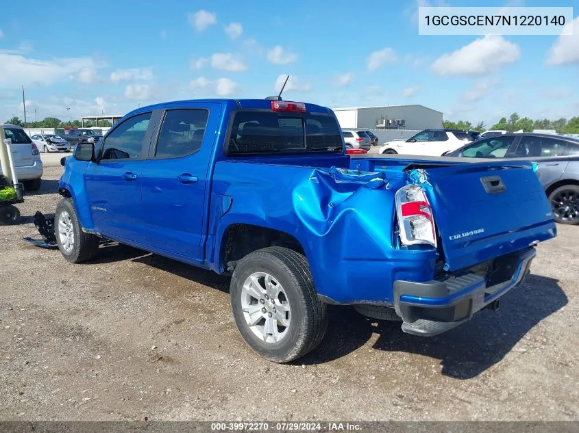 2022 Chevrolet Colorado 2Wd Short Box Lt VIN: 1GCGSCEN7N1220140 Lot: 39972270