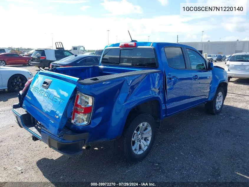 1GCGSCEN7N1220140 2022 Chevrolet Colorado 2Wd Short Box Lt