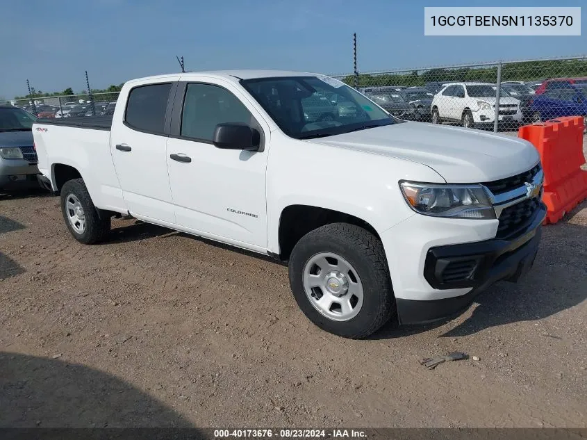 2022 Chevrolet Colorado 4Wd Long Box Wt VIN: 1GCGTBEN5N1135370 Lot: 40173676