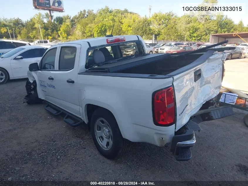 1GCGSBEA0N1333015 2022 Chevrolet Colorado 2Wd Short Box Wt