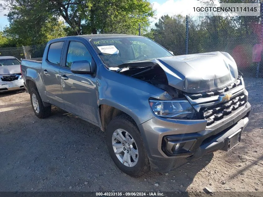 2022 Chevrolet Colorado 4Wd Short Box Lt VIN: 1GCGTCEN6N1114145 Lot: 40233135