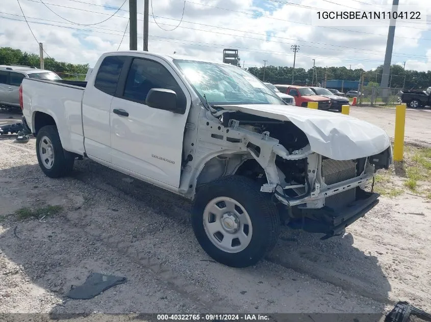 2022 Chevrolet Colorado 2Wd Long Box Wt VIN: 1GCHSBEA1N1104122 Lot: 40322765