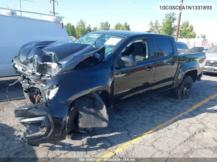 2022 Chevrolet Colorado 2Wd Short Box Lt VIN: 1GCGSCEA1N1331893 Lot: 40407684